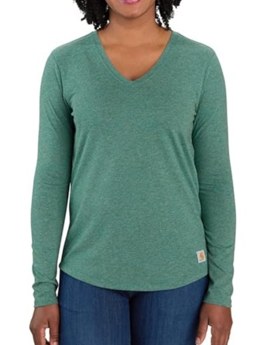 3/$25 Carhartt Women’s V-Neck Long Sleeve Tee - Heathered Teal